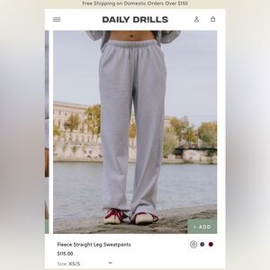 daily drills fleece straight leg sweatpants heather grey